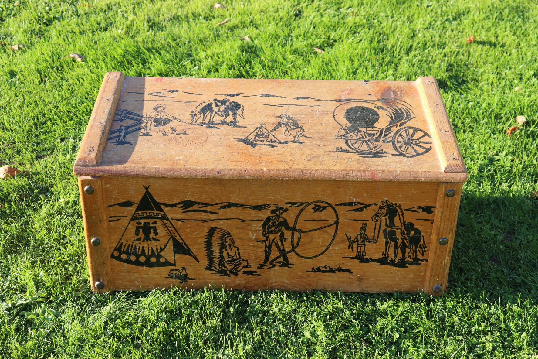 Vintage/Retro Cowboy Wooden Box