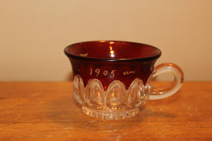 Old Small Cranberry Glass Cup - 1905