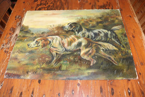 Vintage Painting of Dogs - Dated 1924