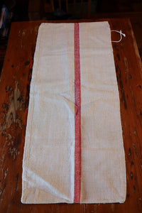 Vintage Hemp Linen Grain Sack With Red #2