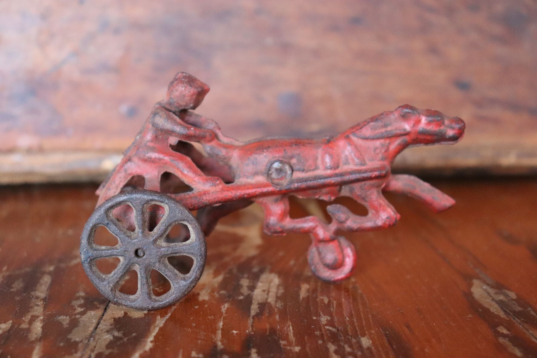 Vintage Cast Iron Horse & Sulky Toy