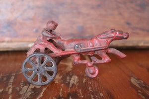 Vintage Cast Iron Horse & Sulky Toy