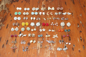 Large Lot of Vintage Clip On Style Earrings