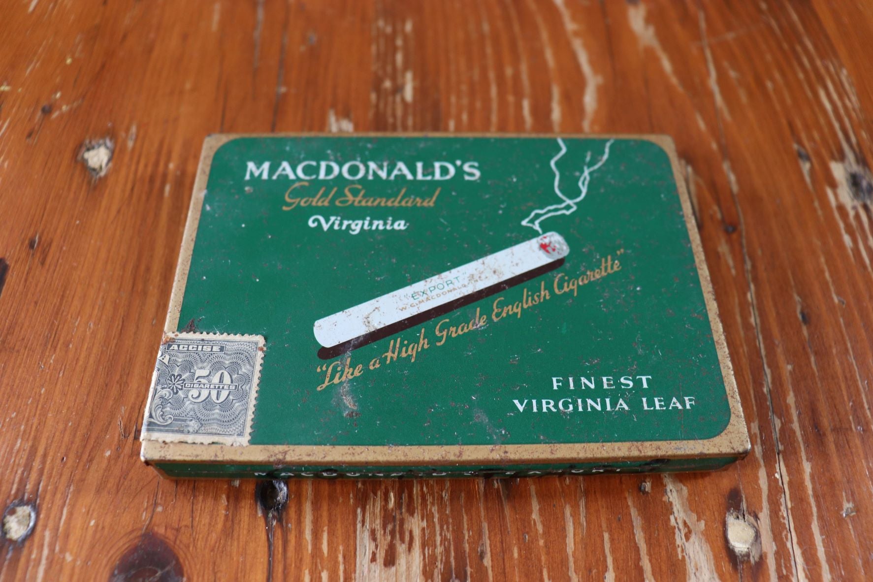 mcdonald's gold standard virginia cigarette tin Mcdonalds for sale Vintage 1950's MacDonald's Gold Standard