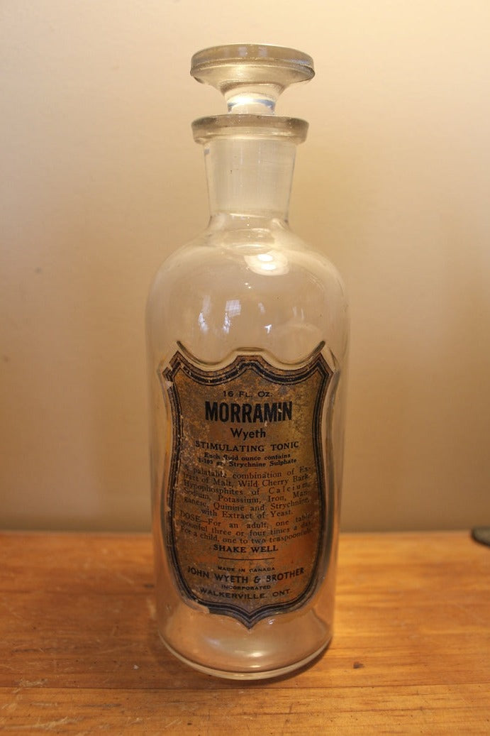 Old Apothecary Bottle with Original Label - Morramin