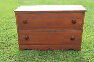 Vintage Pine Two Drawer Dresser - Great For Cottage