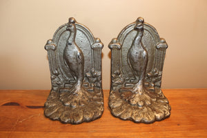 Pair of Old Peacock Bookends
