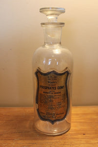 Old Apothecary Bottle with Original Label - Phosphates Comp.