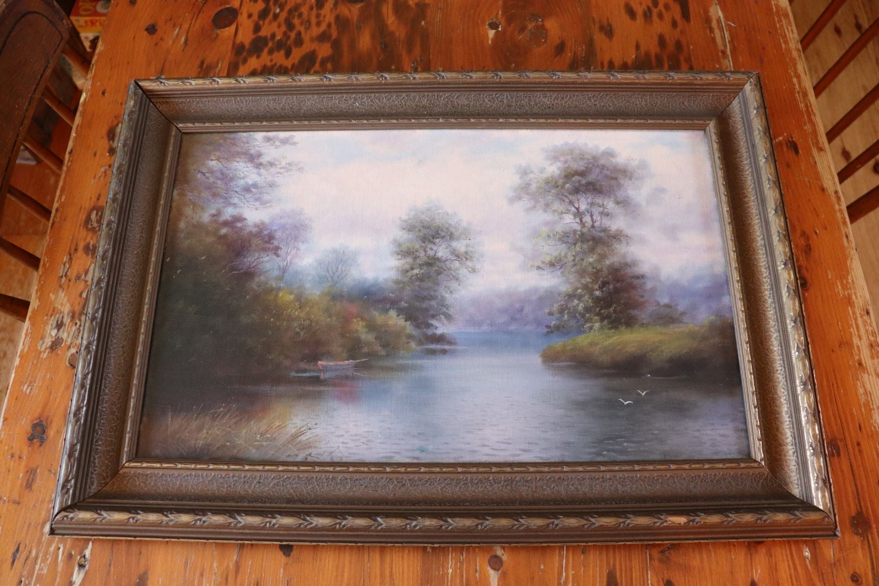 Beautiful Old Painting - River Scene