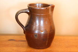 Old Stoneware Pitcher/Jug With Brown Glaze