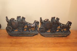 Vintage Stagecoach Bookends