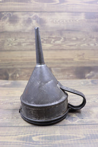 Vintage Tin Kitchen Funnel With Attached Sifter/Sieve