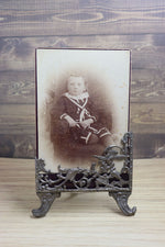 Load image into Gallery viewer, Vintage Tin Cabinet Card Holder/Frame
