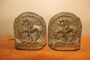 Vintage Pair of Bookends - Trail of Tears