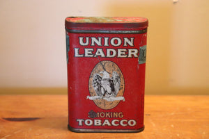 Vintage Union Leader Smoking Tobacco Pocket Tin