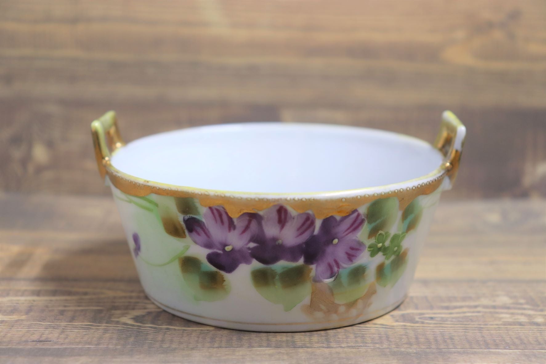 Old Small Hand Painted Bowl With Violets