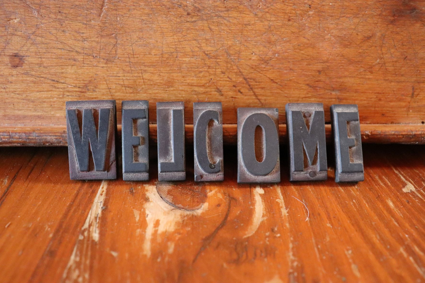 Vintage Printer's Letters - Welcome